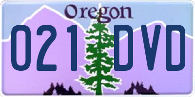OR license plate 021DVD
