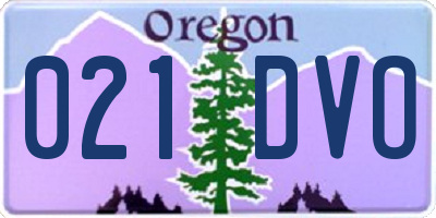 OR license plate 021DVO