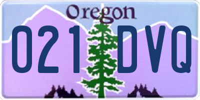 OR license plate 021DVQ