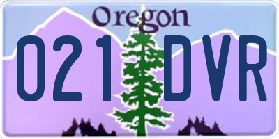 OR license plate 021DVR
