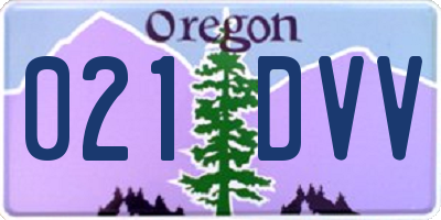 OR license plate 021DVV