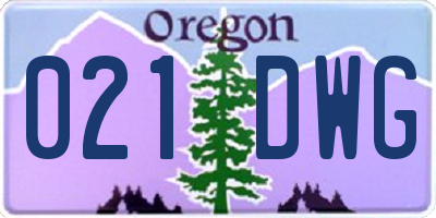 OR license plate 021DWG