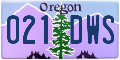 OR license plate 021DWS