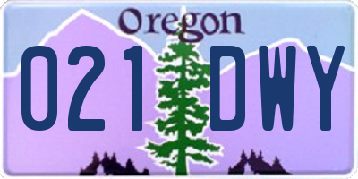 OR license plate 021DWY