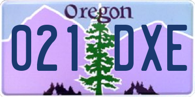 OR license plate 021DXE