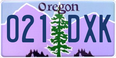 OR license plate 021DXK