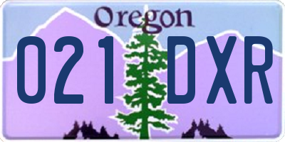 OR license plate 021DXR