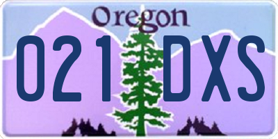 OR license plate 021DXS