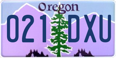 OR license plate 021DXU