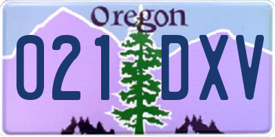 OR license plate 021DXV