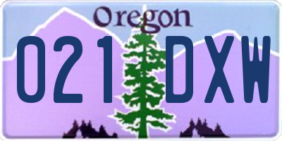 OR license plate 021DXW