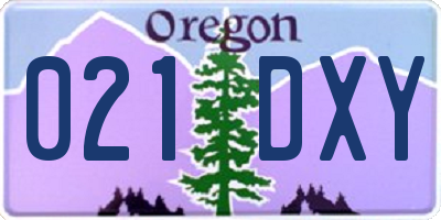 OR license plate 021DXY