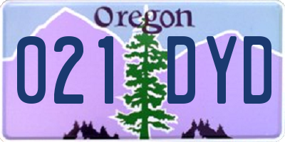 OR license plate 021DYD