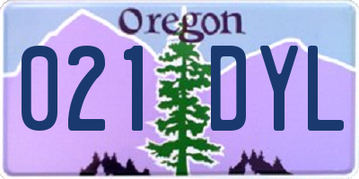 OR license plate 021DYL