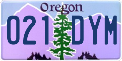 OR license plate 021DYM