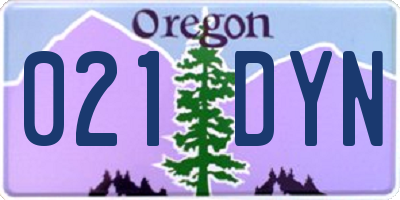 OR license plate 021DYN