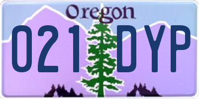 OR license plate 021DYP