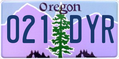 OR license plate 021DYR
