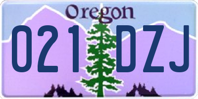 OR license plate 021DZJ