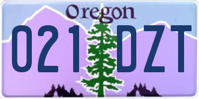 OR license plate 021DZT