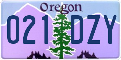 OR license plate 021DZY