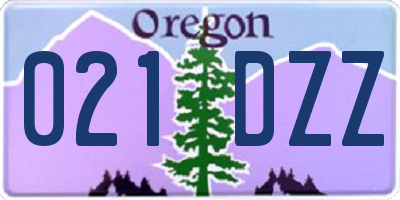OR license plate 021DZZ