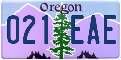 OR license plate 021EAE