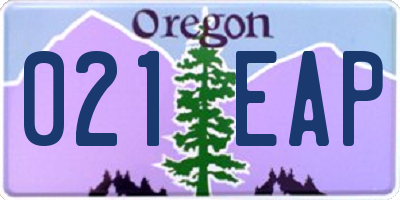 OR license plate 021EAP
