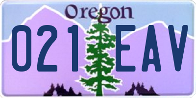 OR license plate 021EAV