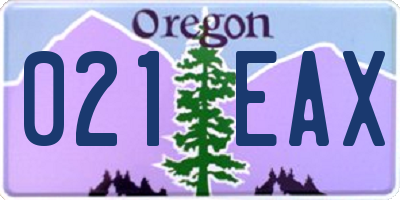 OR license plate 021EAX