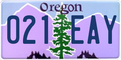 OR license plate 021EAY