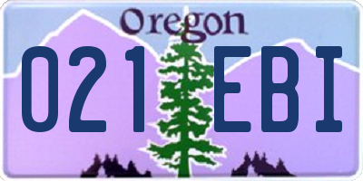 OR license plate 021EBI