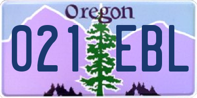 OR license plate 021EBL