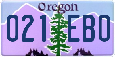 OR license plate 021EBO