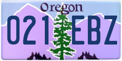 OR license plate 021EBZ
