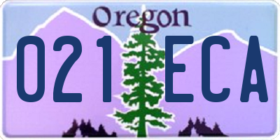 OR license plate 021ECA