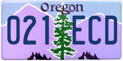 OR license plate 021ECD