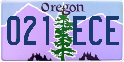 OR license plate 021ECE