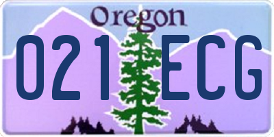 OR license plate 021ECG