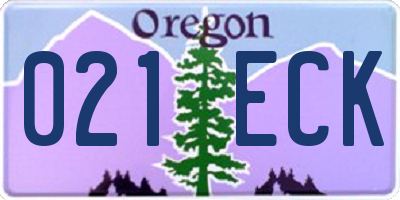OR license plate 021ECK