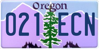 OR license plate 021ECN