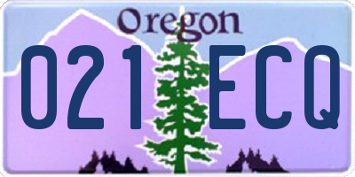 OR license plate 021ECQ