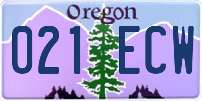 OR license plate 021ECW