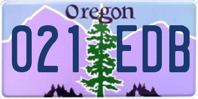 OR license plate 021EDB
