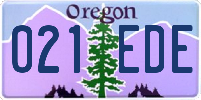 OR license plate 021EDE