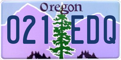 OR license plate 021EDQ
