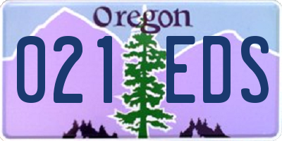 OR license plate 021EDS