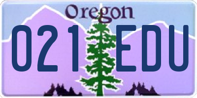 OR license plate 021EDU