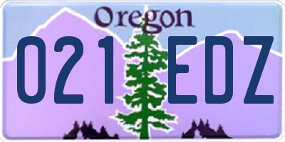 OR license plate 021EDZ