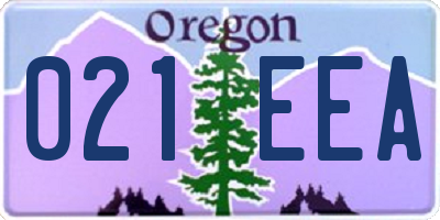 OR license plate 021EEA